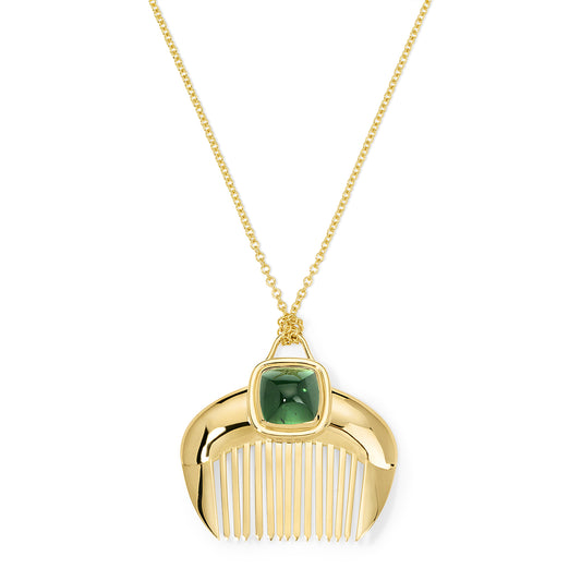 Lady Comb Necklace Green Tourmaline Sugarloaf