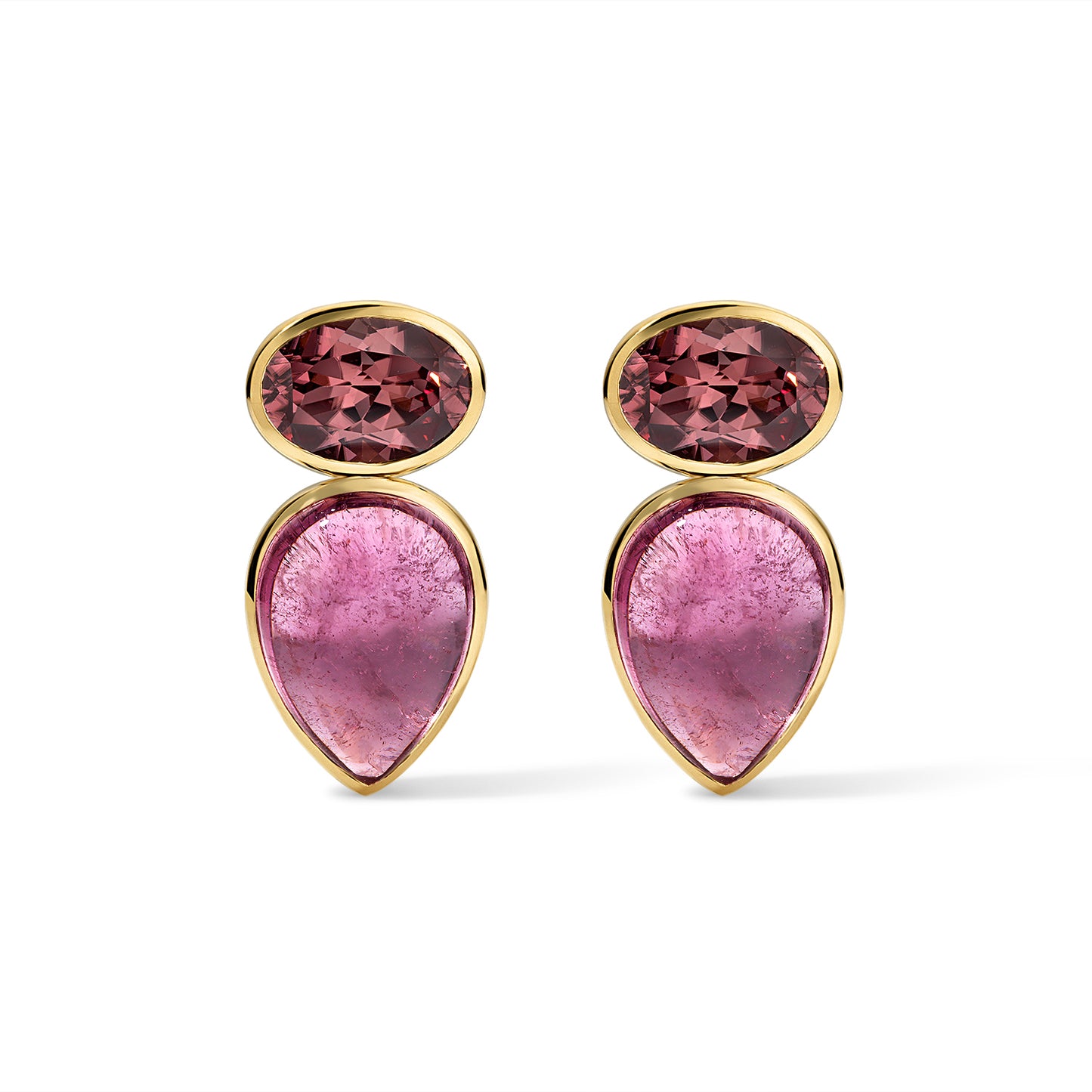 Aidala Earrings 10.29tcw Rose Zircon 9.46tcw Pink Tourmaline