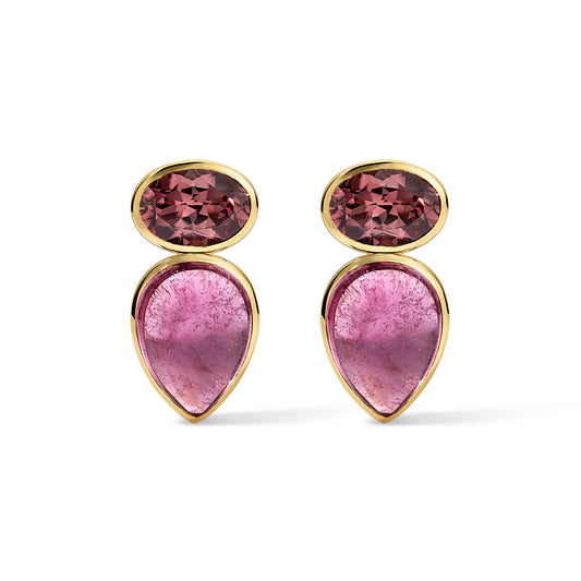 Aidala Earrings 10.29tcw Rose Zircon 9.46tcw Pink Tourmaline