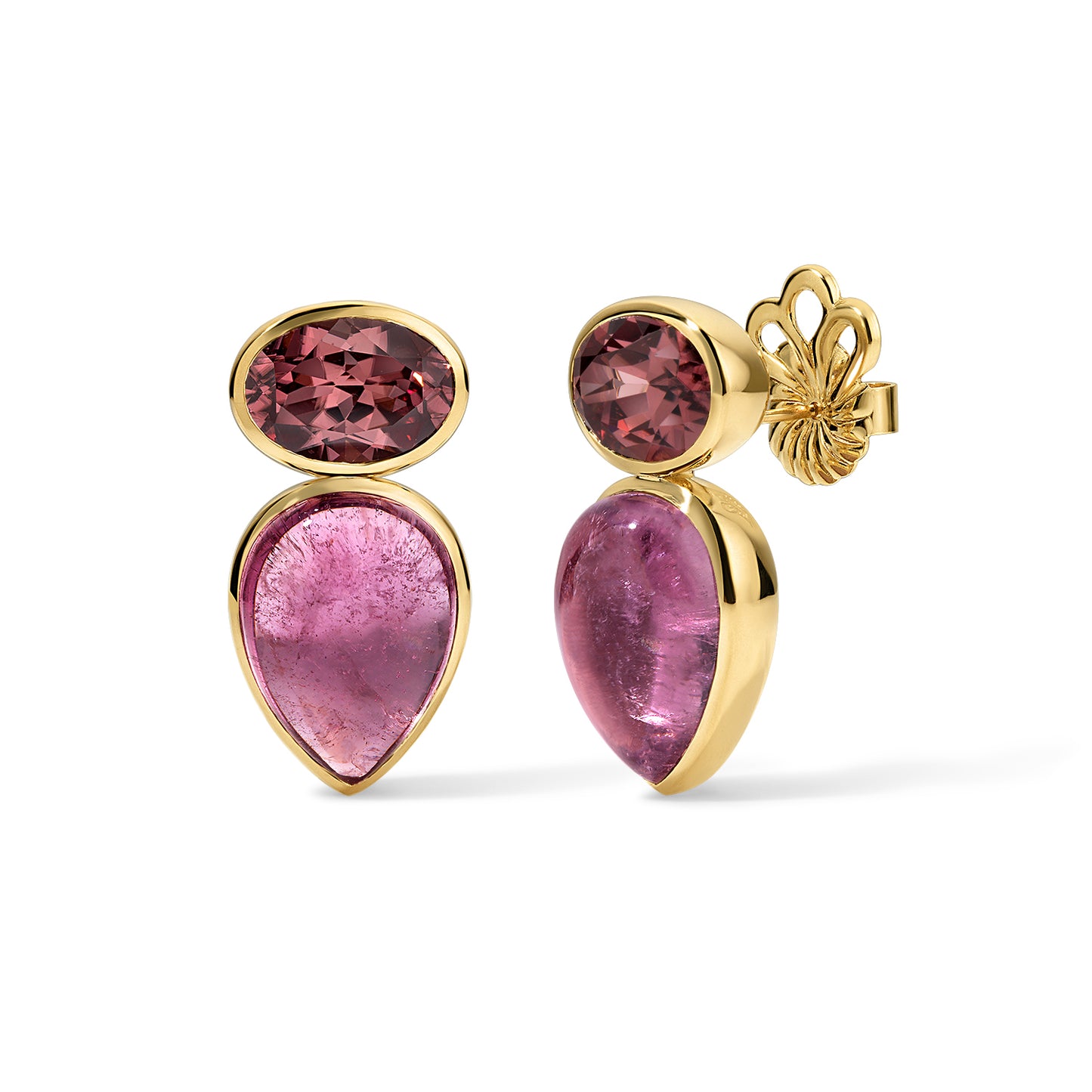 Aidala Earrings 10.29tcw Rose Zircon 9.46tcw Pink Tourmaline