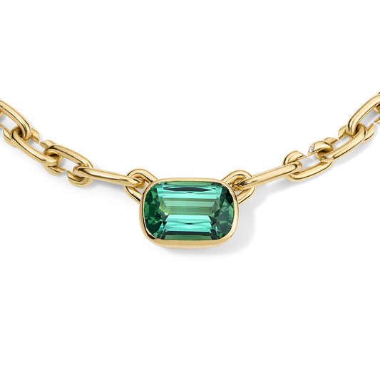Atha Collar with 25.83ct Blue-Green Tourmaline Cushion