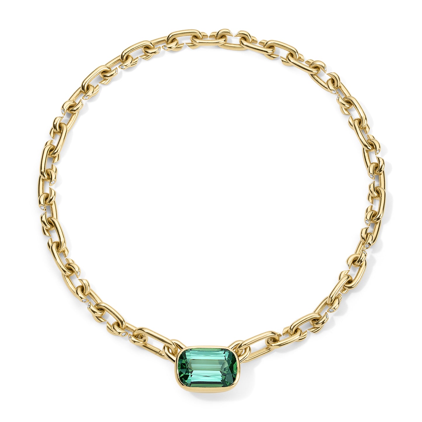Atha Collar with 25.83ct Blue-Green Tourmaline Cushion