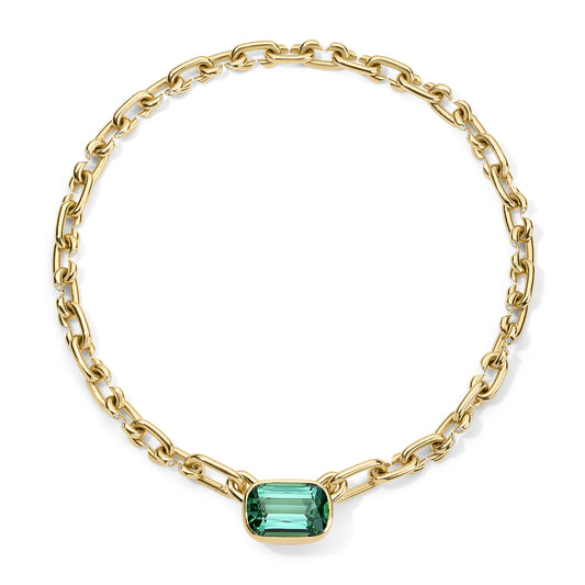 Atha Collar with 25.83ct Blue-Green Tourmaline Cushion