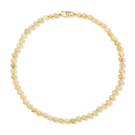 Small Rutilated Quartz Beaded Necklace with Gilda Clasps