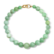 Graduated Beaded Jade Anklet with Gilda Clasps