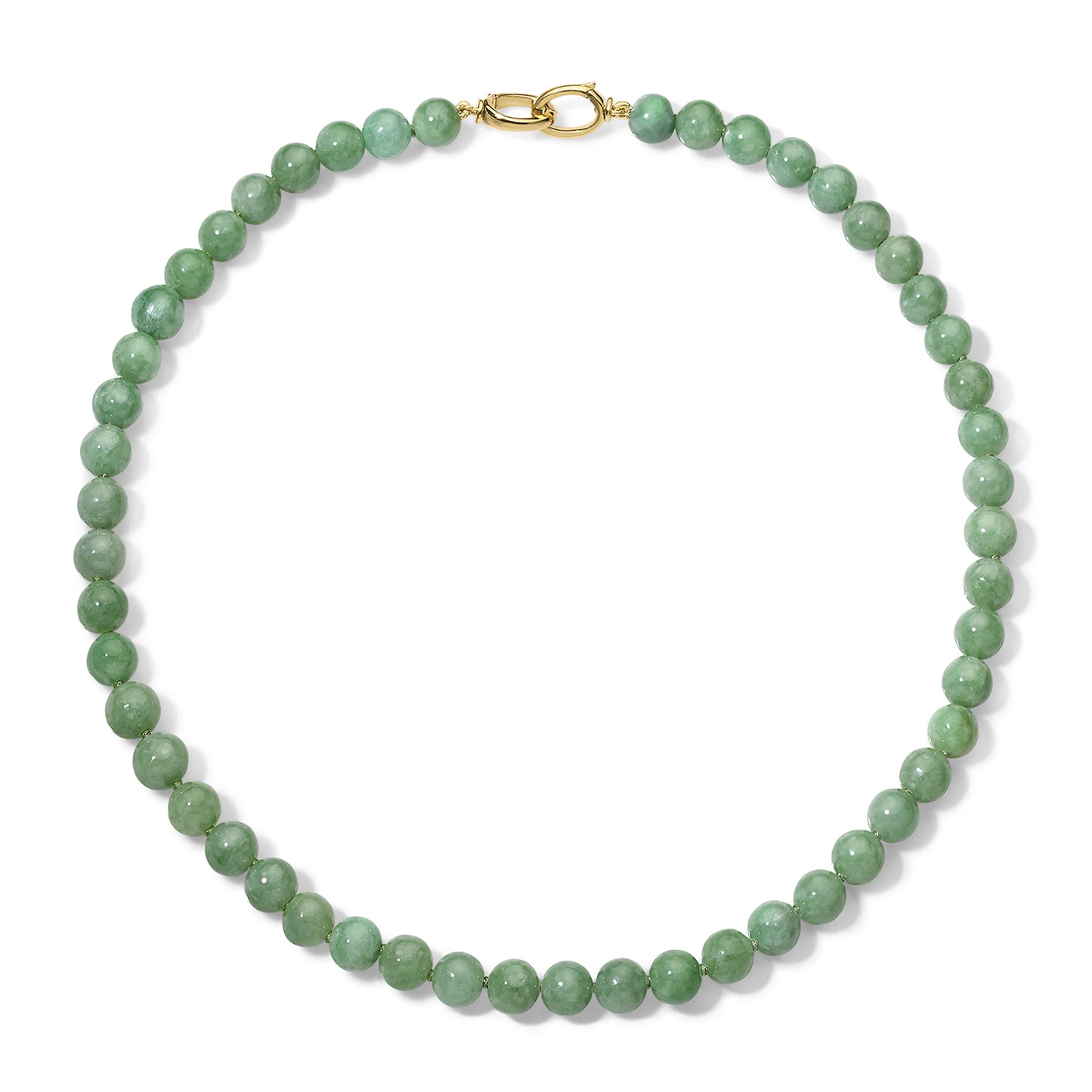 Jade Beaded Necklace with Gilda Clasps
