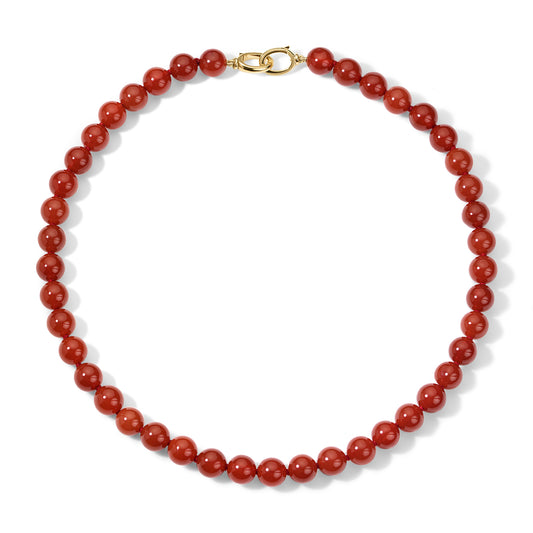 Red Agate Beaded Necklace with Gilda Clasps