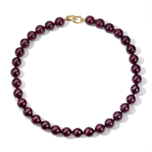 Red Garnet Beaded Necklace with Gilda Clasps