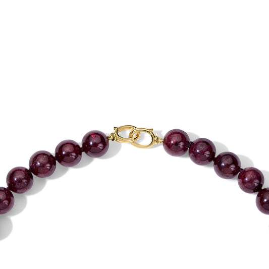 Red Garnet Beaded Necklace with Gilda Clasps