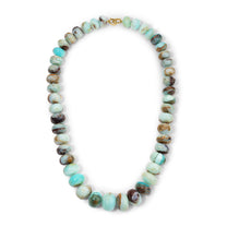 Graduated Peruvian Opals Beaded Neckalce With Gilda Clasps