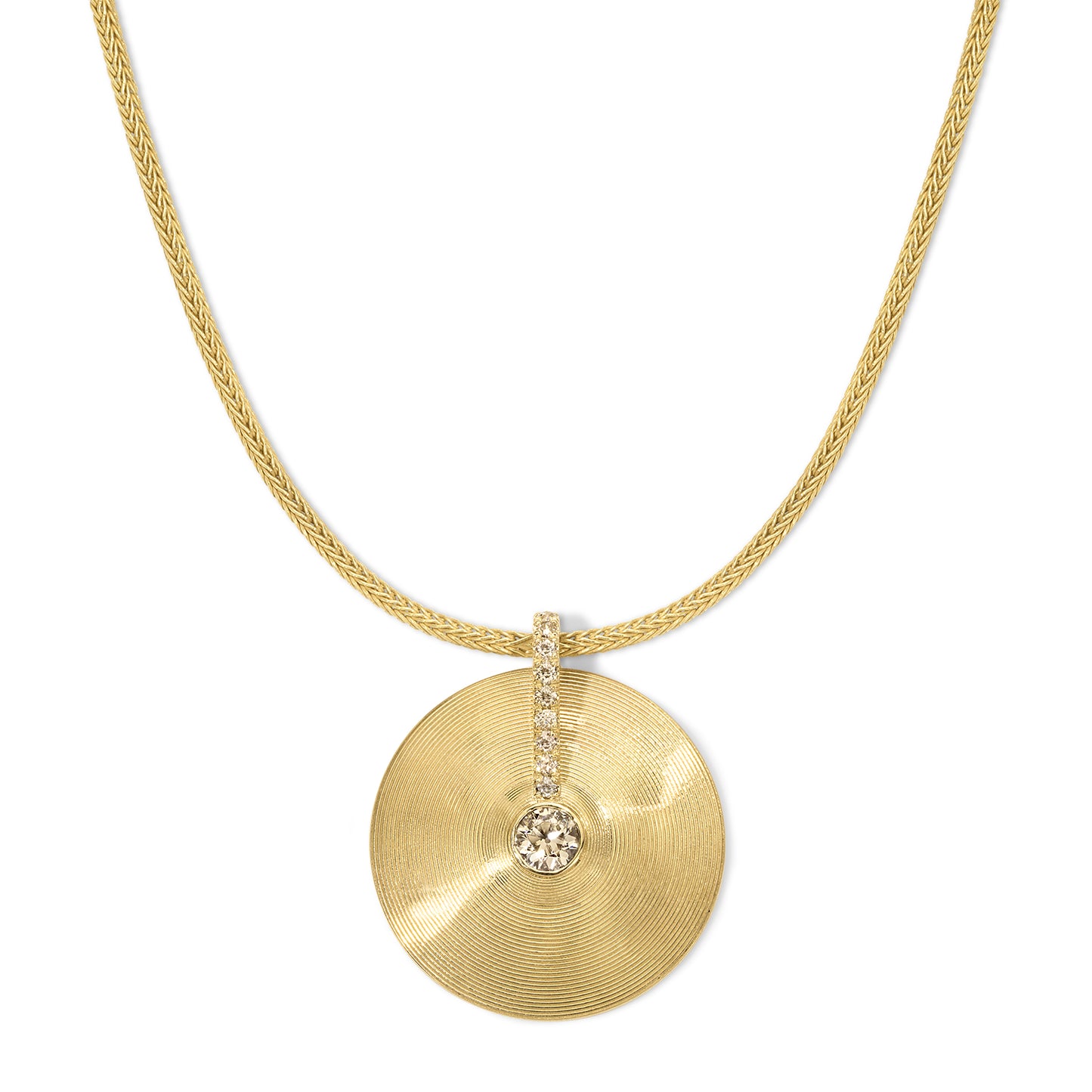 Medium Cymbal Pendant - Champagne Diamond