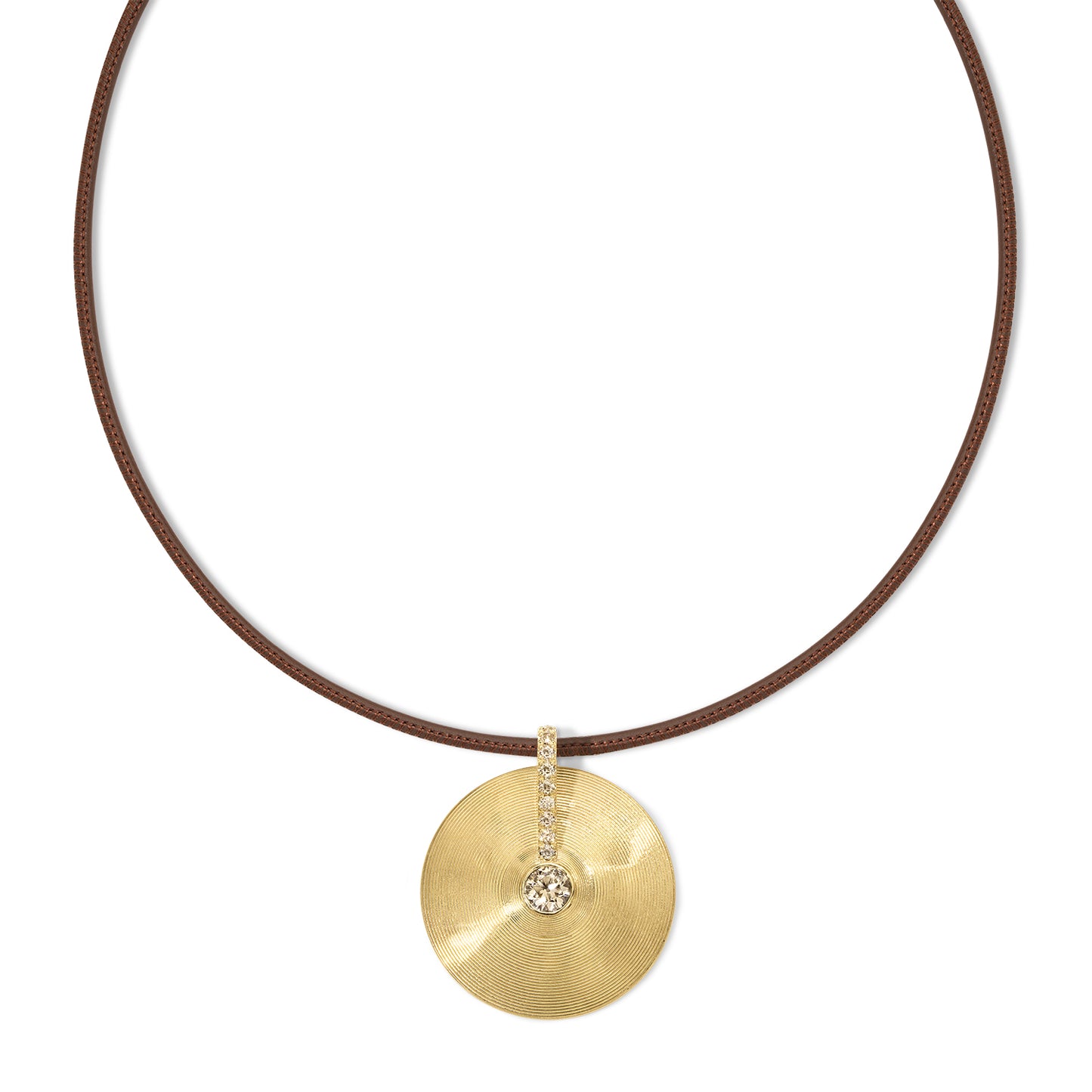 Medium Cymbal Pendant - Champagne Diamond