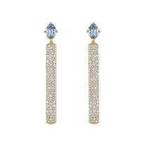 3.04ct Tanzanite and Diamond Pave Chime Earrings
