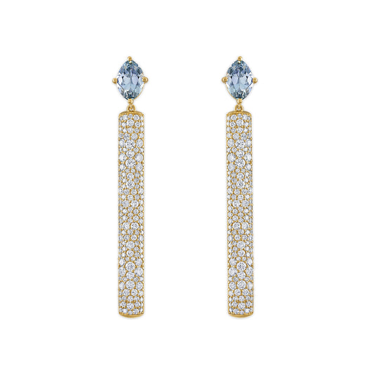 3.04ct Tanzanite and Diamond Pave Chime Earrings