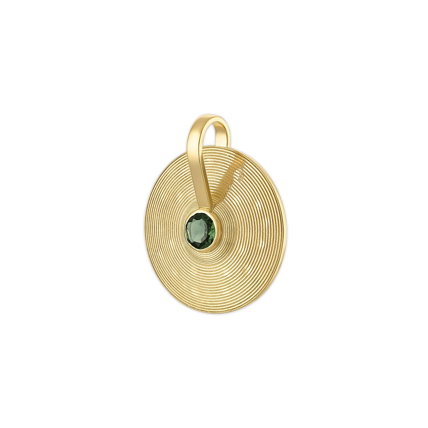 Small Cymbal Pendant - Green Tourmaline