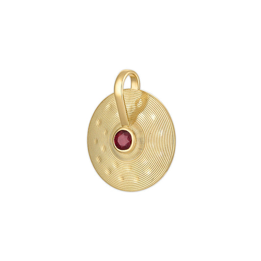 Small Cymbal Pendant - Ruby