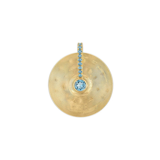 Medium Cymbal Pendant - Aquamarine
