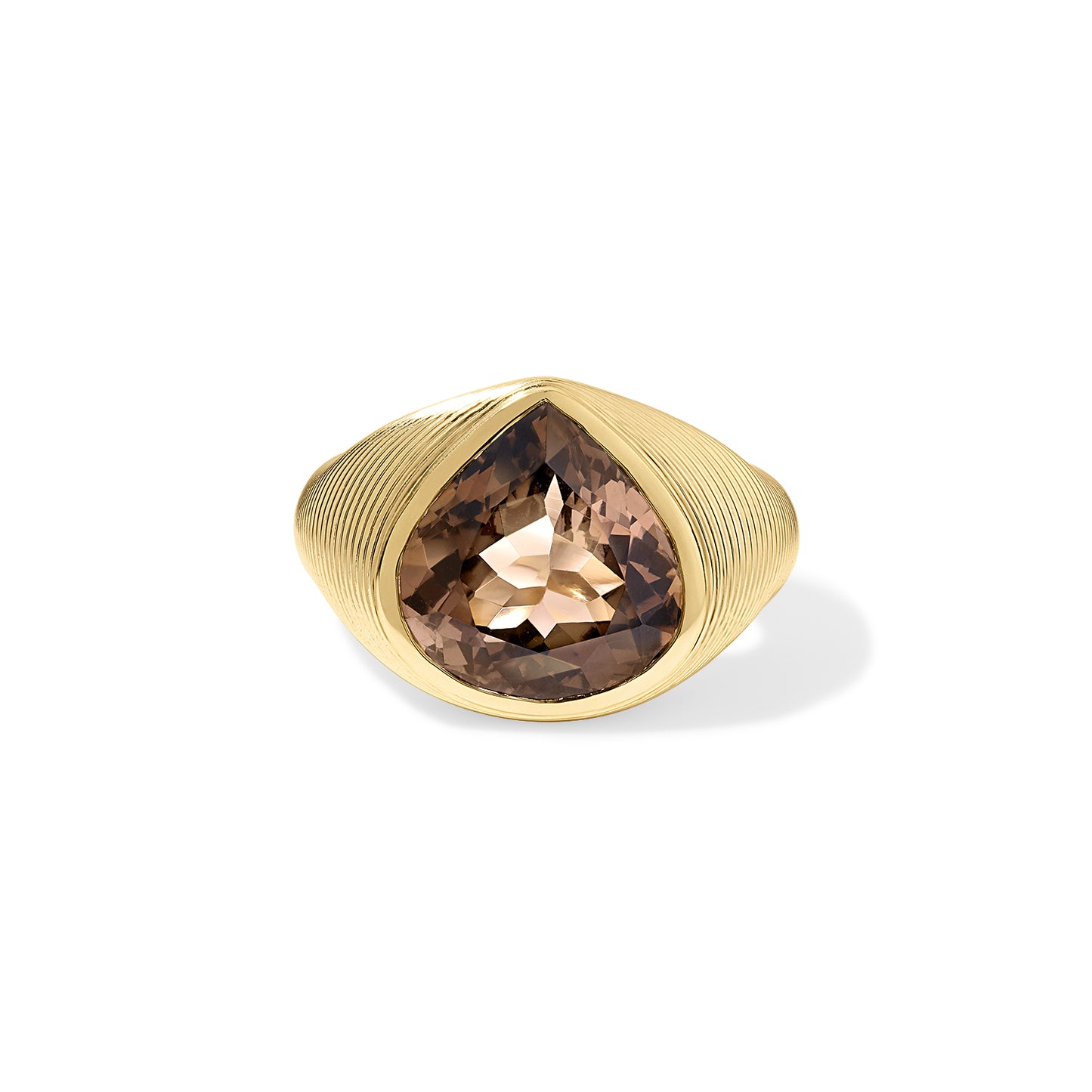Cymbal Ring 7.65ct Brown Tourmaline Pear