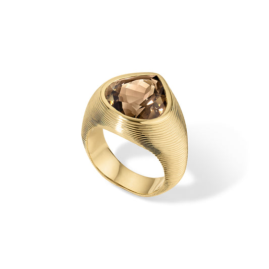 Cymbal Ring 7.65ct Brown Tourmaline Pear