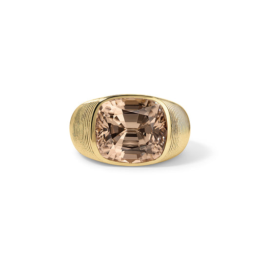 16.47ct Brown Zircon Cushion Cymbal Ring