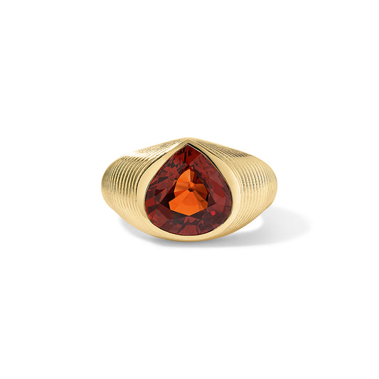 Cymbal Ring 5.80ct Spessartite Garnet Pear