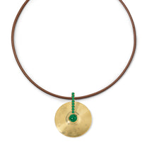 Small Cymbal Pendant - Emerald Cabochon
