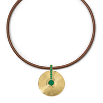 Small Cymbal Pendant - Emerald Cabochon