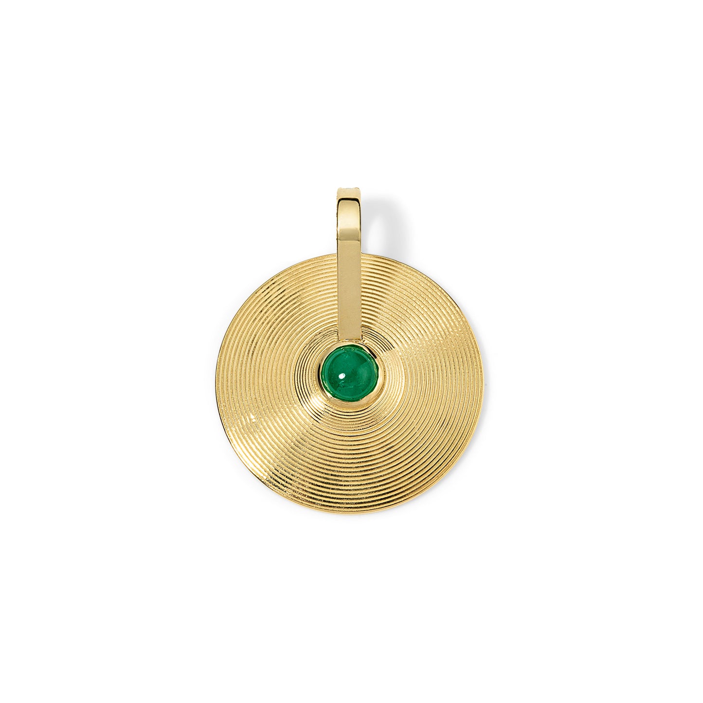 Small Cymbal Pendant - Emerald Cabochon