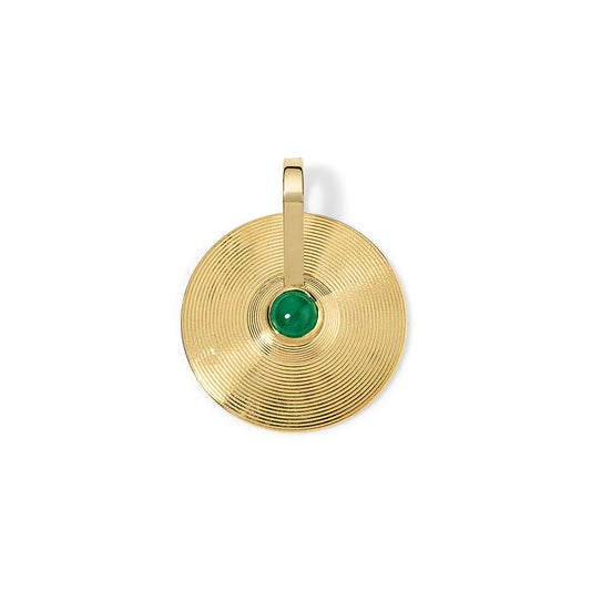 Small Cymbal Pendant - Emerald Cabochon