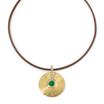 Small Cymbal Pendant - Emerald Cabochon