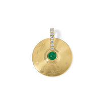 Small Cymbal Pendant - Emerald Cabochon