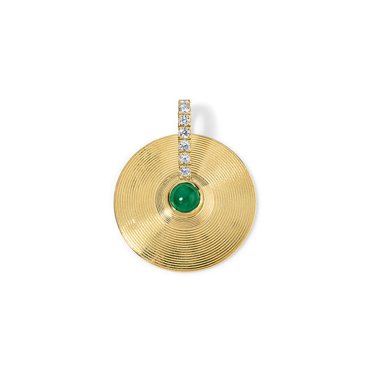 Small Cymbal Pendant - Emerald Cabochon