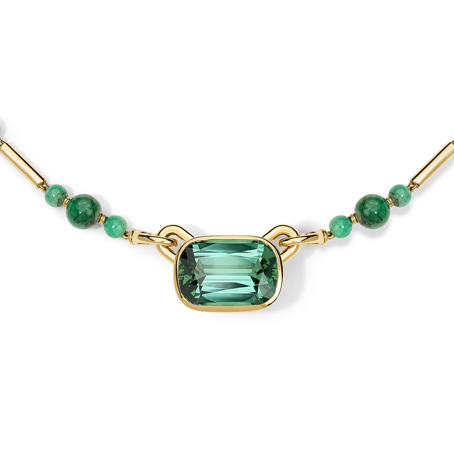 Gilda Stick Chain with Blue-Green Tourmaline Atha Center Piece