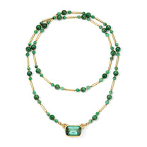 Gilda Stick Chain with Blue-Green Tourmaline Atha Center Piece
