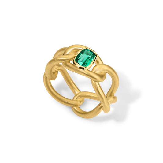 Form Chain Ring Single Emerald