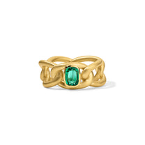 Form Chain Ring Single Emerald