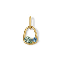Form Duo Pendant Prasiolite Pear and Aquamarine Cushion