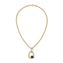 Form Duo Pendant Blue Sapphire Round and Old Mine Diamond