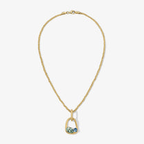 Form Duo Pendant Prasiolite Pear and Aquamarine Cushion
