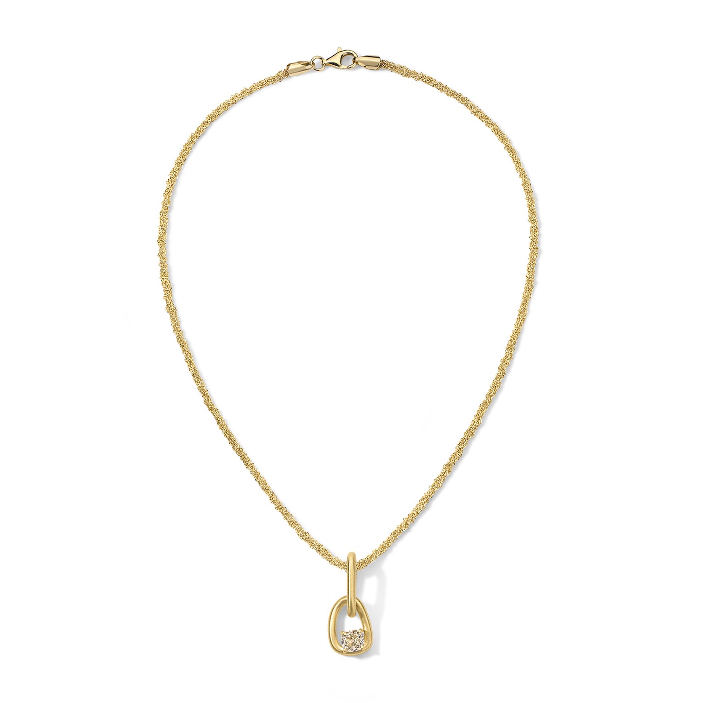 Form Pendant 1.14ct Champagne Diamond Cushion