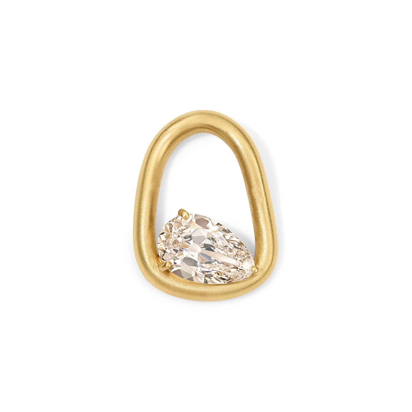 Form Pendant 3.42ct Antique Pear Diamond