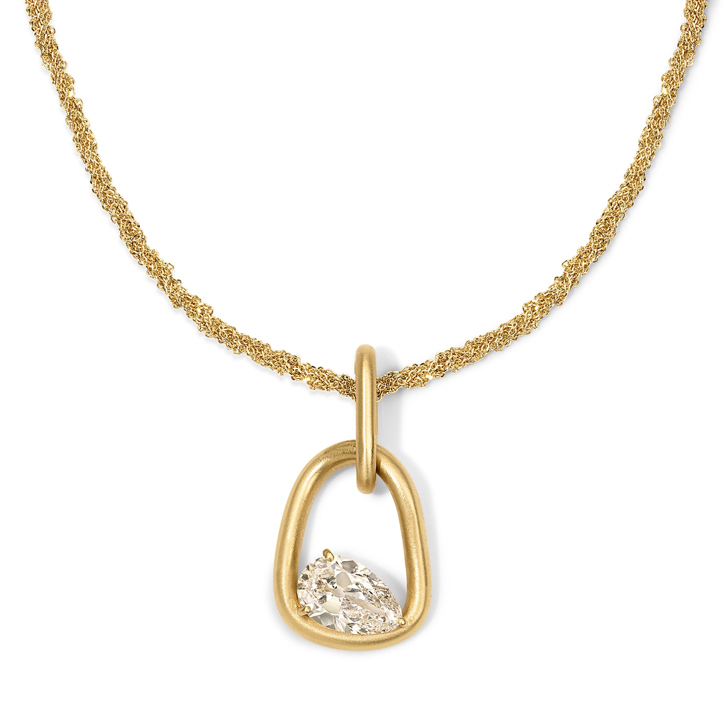 Form Pendant 3.42ct Antique Pear Diamond