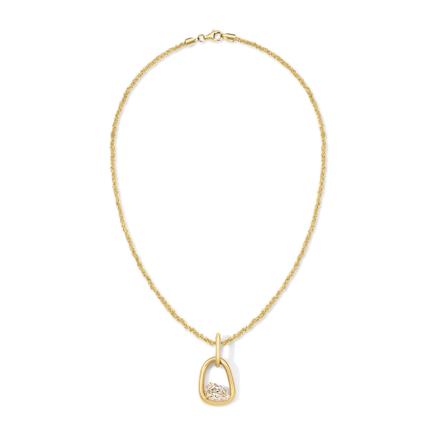 Form Pendant 3.42ct Antique Pear Diamond