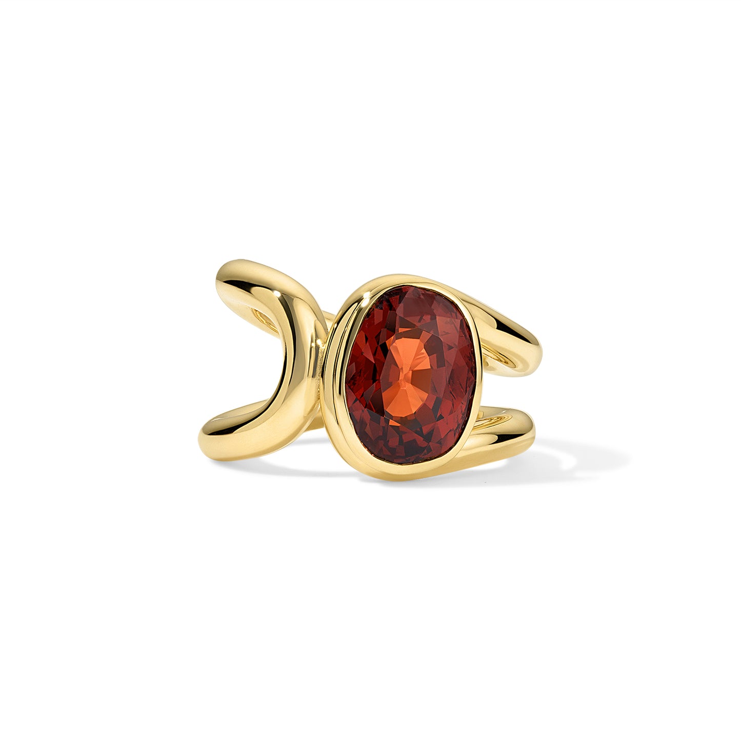 Form Ring Single 6.38ct Spessartite Garnet Oval