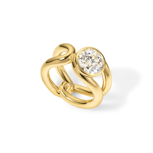 Form Ring Single 3.20ct Old European Diamond