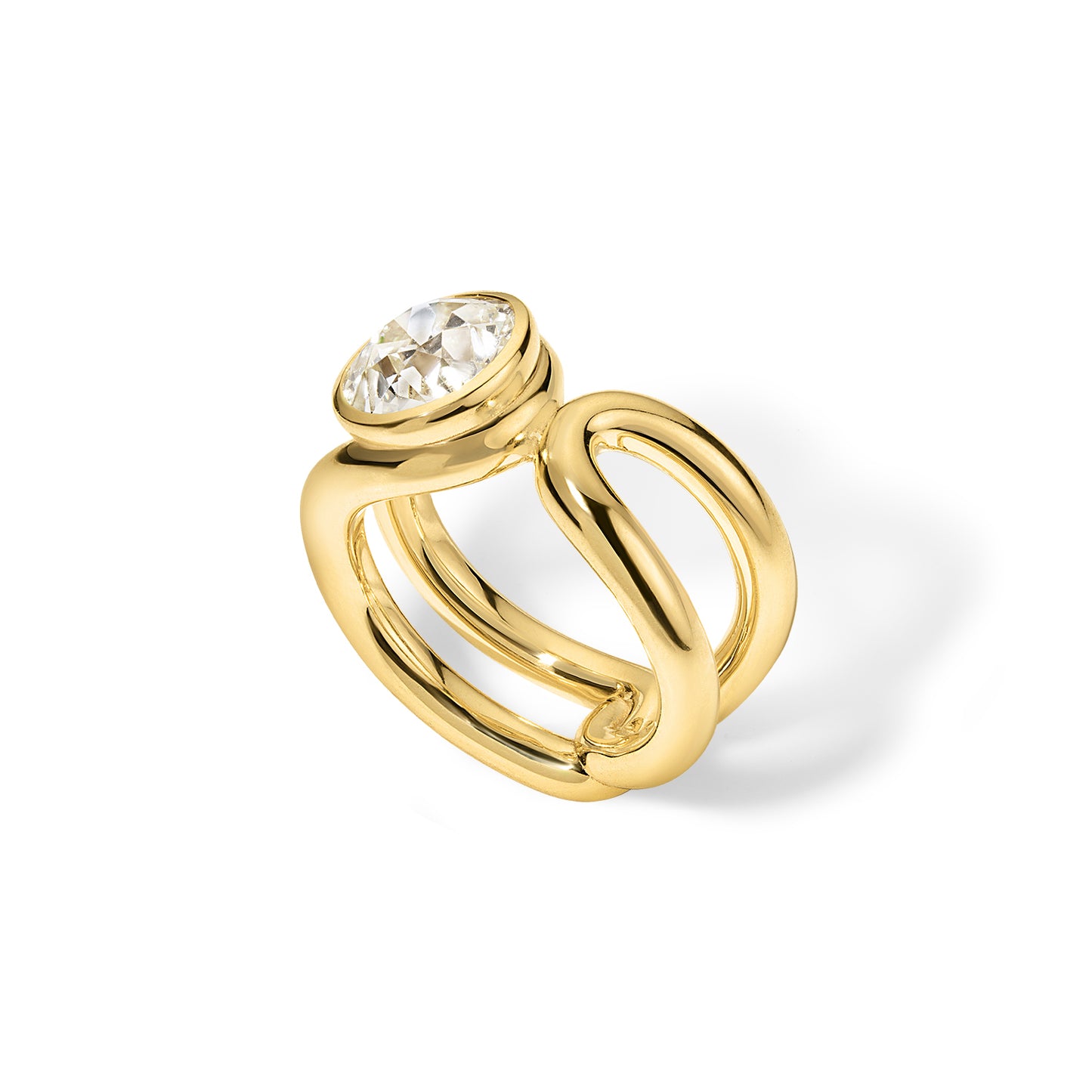 Form Ring Single 3.20ct Old European Diamond