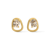Form Studs 2.05tcw Champagne Cushion Diamonds