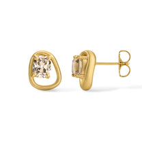 Form Studs 2.05tcw Champagne Cushion Diamonds