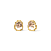 Form Studs 3.08tcw Peach Zircon Cushions