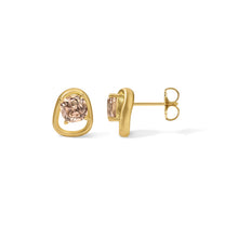 Form Studs 3.08tcw Peach Zircon Cushions